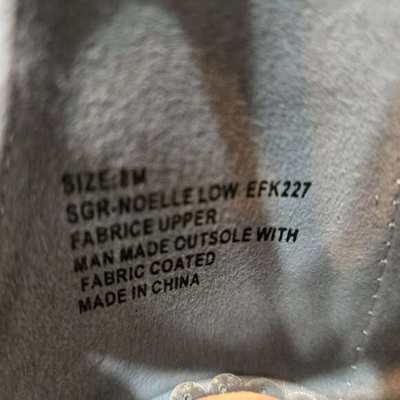 Sugar Noelle Low Women's Block Heel Blue Fabric Dress Shoe Ankle Strap Sz 8M - Picture 6 of 8